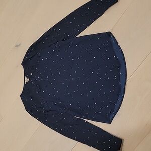 GH & Bass Co Navy Blue Star Print blouse